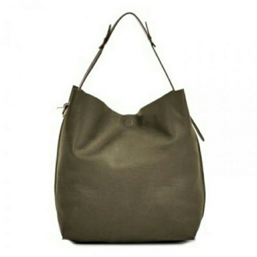 Linea Pelle Olive Green Soft Leather Tote hobo Bag